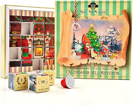 Calendrier de l&rsquo;Avent adulte avec 25 capsules de café compatibles avec Nespresso – Antico